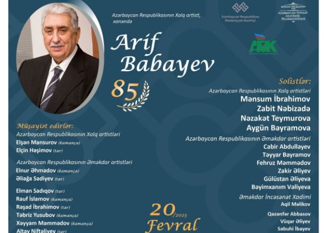 <p>Xalq artisti Arif Babayevin 85 illik yubileyi qeyd olunacaq</p>