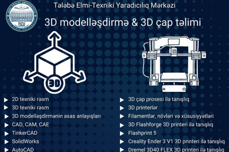 <p>BDU-nun Tələbə Elmi-Texniki Yaradıcılıq Mərkəzi 3 istiqamətdə təlim məşğələləri elan edir</p>